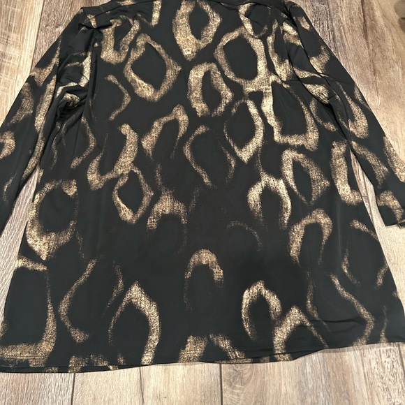 NEW! Grace Elements Black and Gold Abstract Pullover Blouse Size XL - Picture 7 of 7